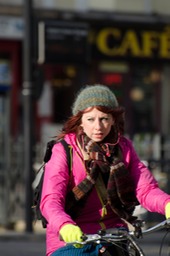 Cyclist in Pink