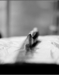 Knifepoint soft focus black & white grainey