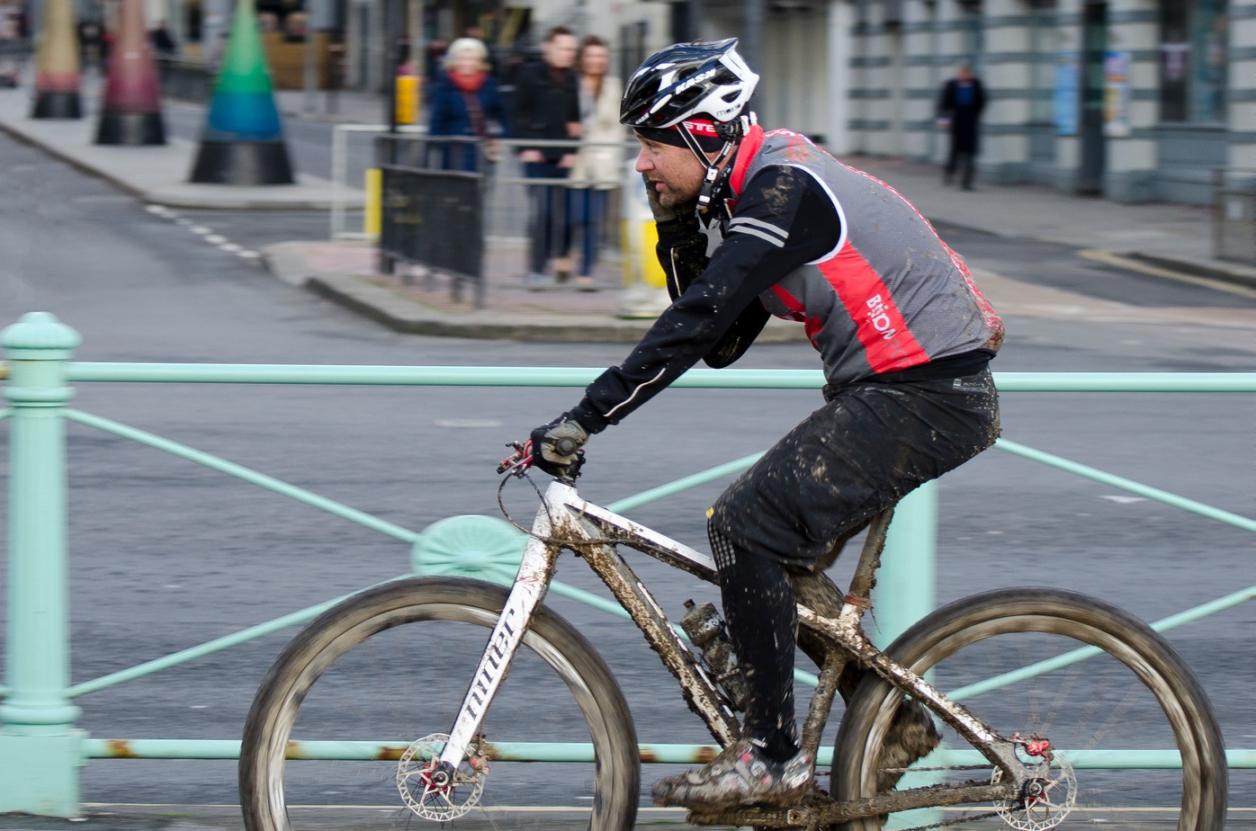 Muddy Mountain Bike on Brighton Streets