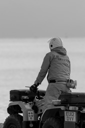 Seafront Officer on Quad Bike B&W