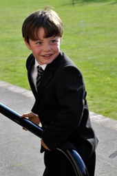 Will climbs on railing